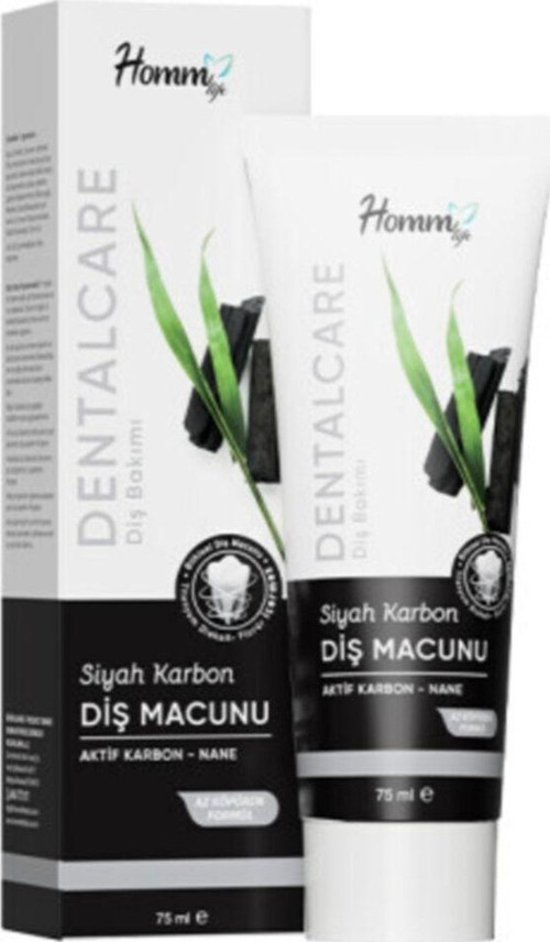 Homm Bitkisel Life Siyah Karbon Diş Macunu 75 Ml (Aktif Karbon Ve Nane İlaveli)