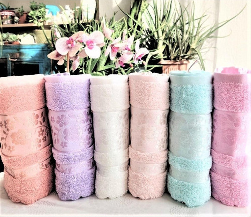 Annem Gardenya 50X90 Cm. Jakarlı Bukle Çeyizlik Lüks Havlu Seti (6'Lı Set)