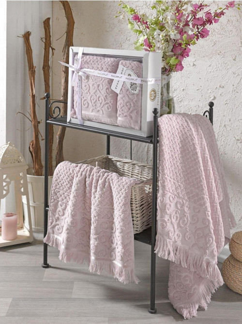 Annem Wendy Hediye Ve Çeyizlik,Lüx Cotton 2'Li El Ve Banyo Havlu Set(50X90 1Adet,70X140 1Adet)Kutulu
