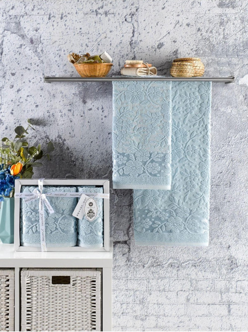 Annem Livya Hediye Ve Çeyizlik Trend Cotton 2'Li El,Banyo Havlu Set(50X90 1Adet,70X140 1Adet)Kutulu