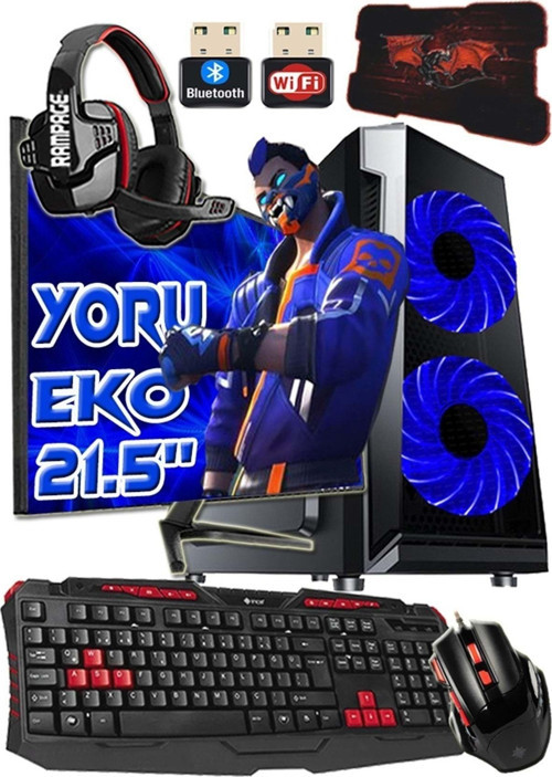 Yoru Eko Ryzen3 1200 8Gb 256Gb Ssd Gt 730-4Gb E.Kartı 21.5" Fhd Monitör