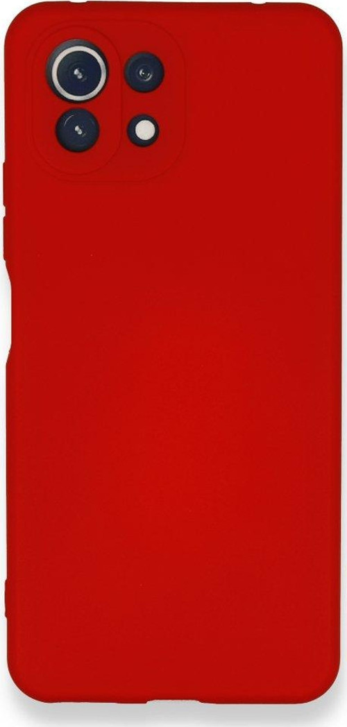 Xiaomi Mi 11 Lite Kapak Kamera Korumalı Içi Kadife Lansman Silikon Kılıf - Kırmızı