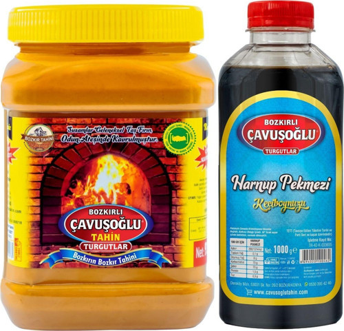 Çifte Kavrulmuş Kepeksiz Bozkır Tahini 930 Gr Çavuşoğlu Keçiboynuzu Pekmezi 1000 Gr
