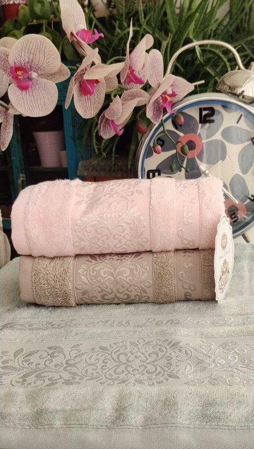 Annem Miss Bamboo 50X90 Cm. Çeyizlik Ihraç Malı El&Yüz 3'Lü Lüks Havlu Seti (%70 Bambu Lifi İçerir)