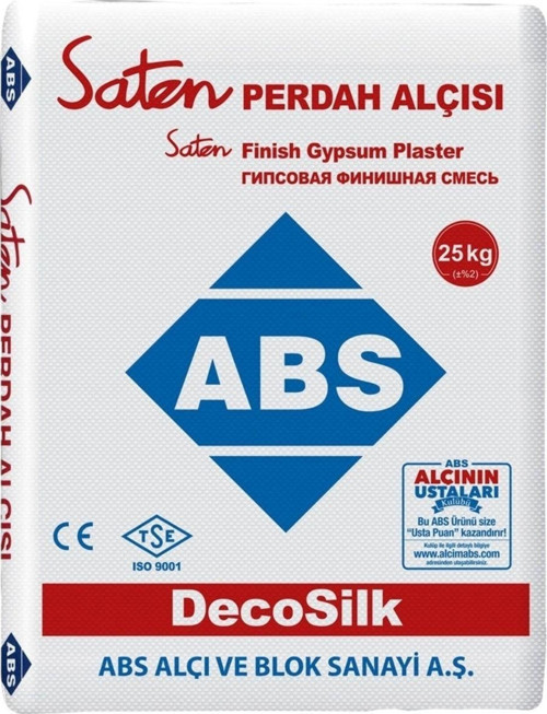Abs Saten Alçı Yeni Tarihli-Perde Alçısı 25 Kg