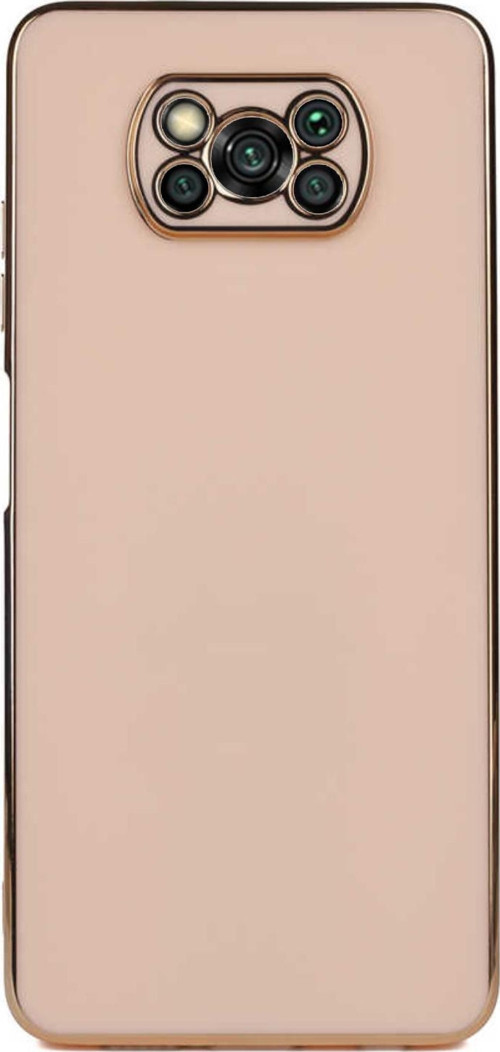 Xiaomi Poco X3 Pro Kapak Kamera Korumalı Lazer Kesim Lüx Silikon Kılıf - Rose Gold