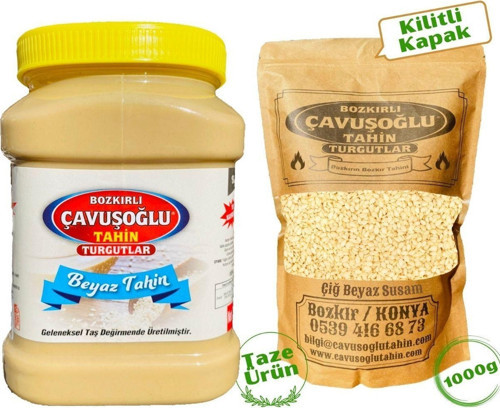 Kepeksiz Beyaz Tahin 930G + Beyaz Kavrulmamış Çiğ Susam 1000G