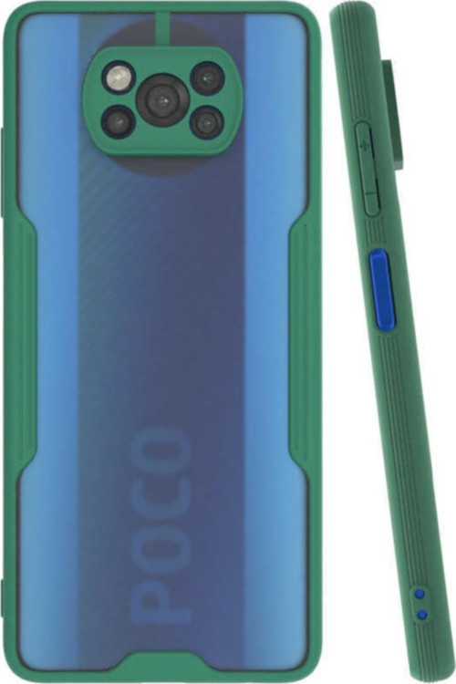 Xiaomi Poco X3 Pro Kılıf Kamera Korumalı Colorful Kapak - Yeşil