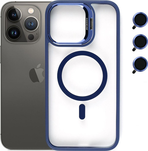 İphone 13 Pro Kılıf Magsafe Uyumlu Kamera Standlı +Lens Koruyuculu Kapak