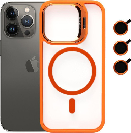 İphone 13 Pro Kılıf Magsafe Uyumlu Kamera Standlı +Lens Koruyuculu Kapak