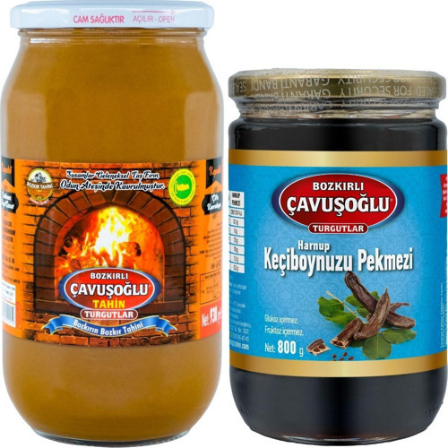 Odun Ateşinde Kepekli Bozkır Tahini 930G Keçiboynuzu (Harnup) Pekmezi 800G Cam Kavanoz