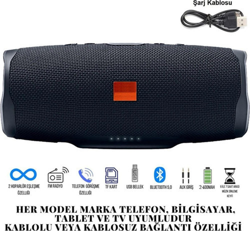 Char4 Tws Bluetooth Hoparlör - Fm Radyo, Tf Kart, Aux Bağlantılı