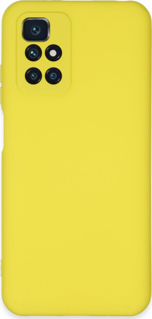 Xiaomi Redmi 10 Kapak İçi Kadife Kamera Korumalı Lansman Silikon Kılıf - Sarı