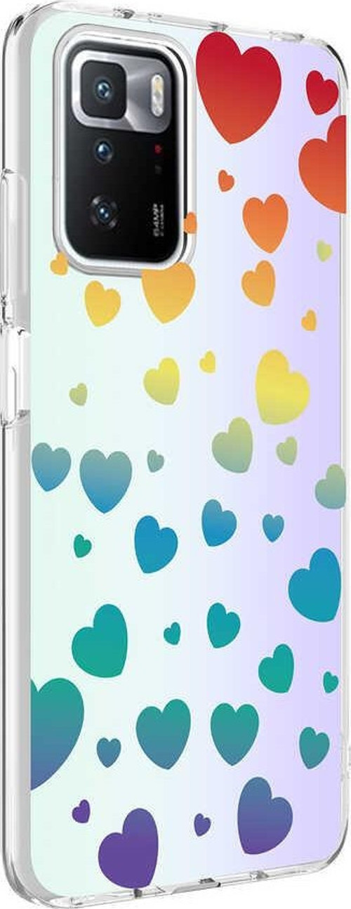 Xiaomi Redmi 10 Kapak Kalp Desenli Fosforlu Silikon Kılıf