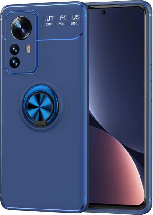 Xiaomi Mi 12 Kılıf Renkli Yüzüklü Manyetik Silikon Kapak Mavi - Mavi