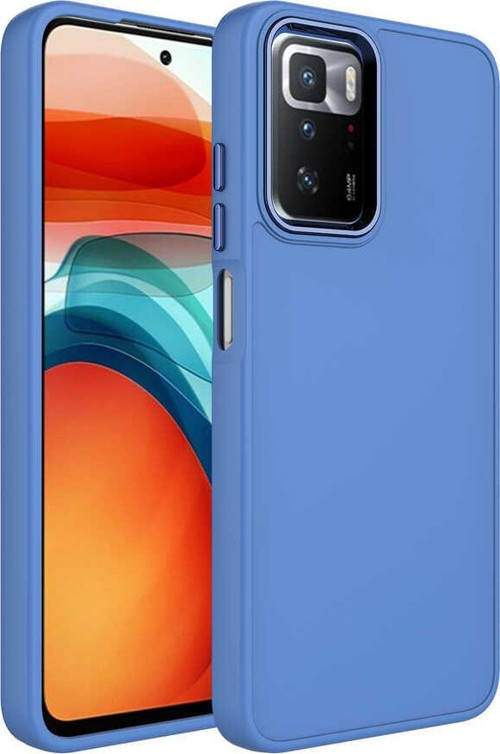 Xiaomi Redmi 10 Kapak Renkli Metal Kamera Çerçeveli İçi Kadife Lasnman Kılıf - Petrol Mavisi
