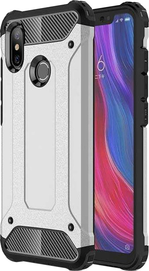 Xiaomi Mi 8 Kapak Çift Katmanlı Zırh Tank Kılıf - Gri