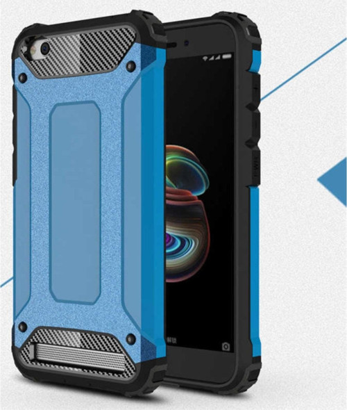 Xiaomi Redmi 5 Kapak Çift Katmanlı Zırh Tank Kılıf - Mavi
