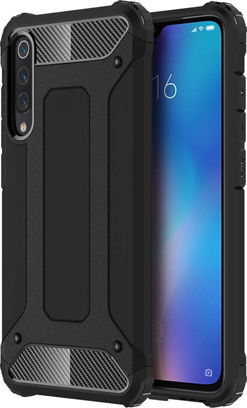 Xiaomi Mi 9 Kapak Çift Katmanlı Zırh Tank Kılıf - Siyah