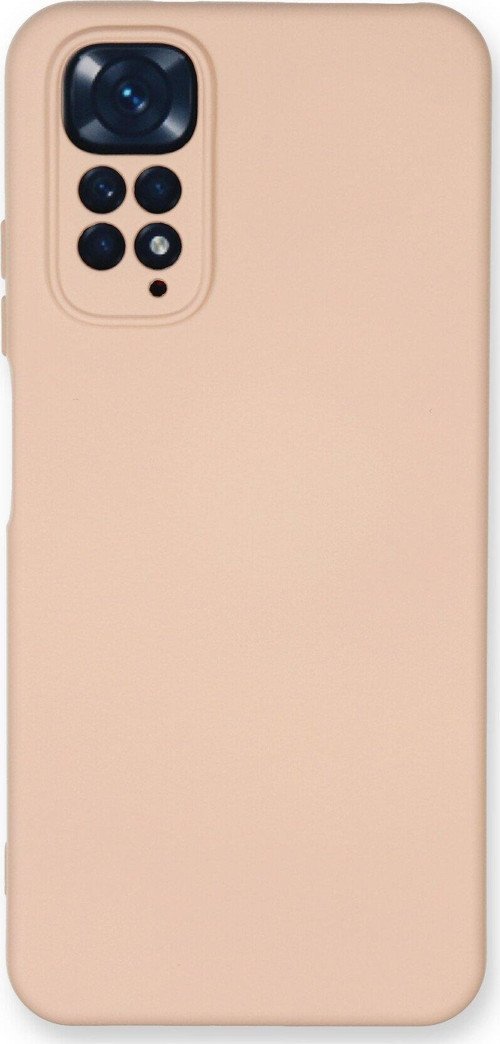 Xiaomi Redmi Note 11S Global Kapak İçi Kadife Kamera Korumalı Lansman Silikon Kılıf - Pudra