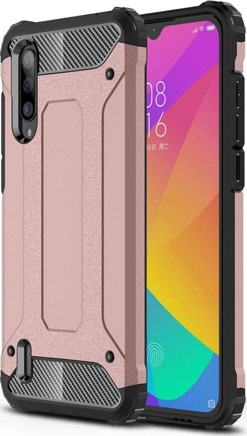 Xiaomi Mi 9 Lite Kapak Çift Katmanlı Zırh Tank Kılıf - Rose Gold