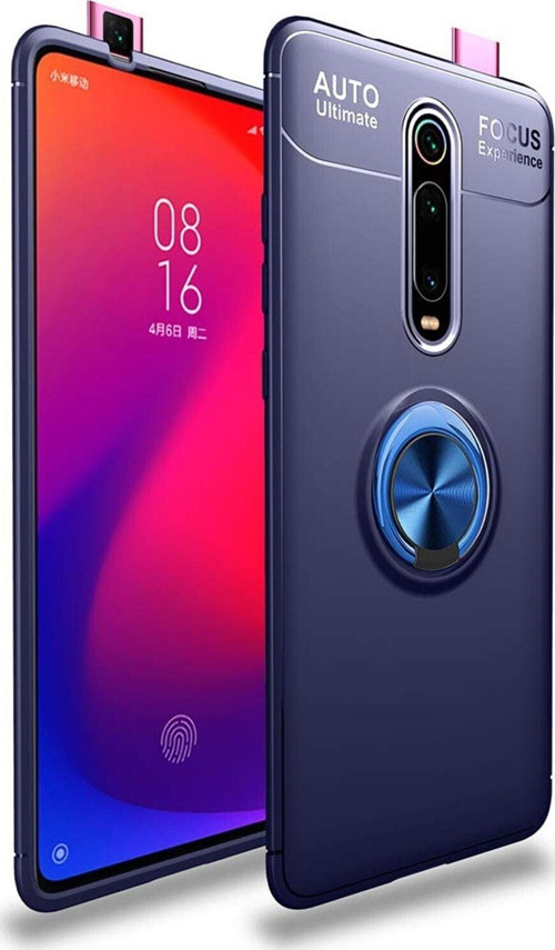 Xiaomi Mi 9 T Kılıf Renkli Yüzüklü Manyetik Silikon Kapak Mavi - Mavi