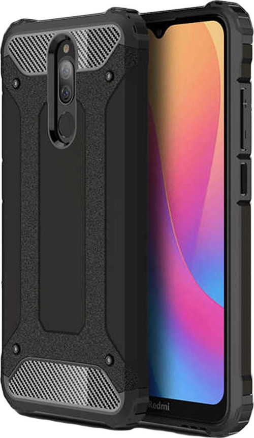 Xiaomi Redmi 8A Kapak Çift Katmanlı Zırh Tank Kılıf - Siyah