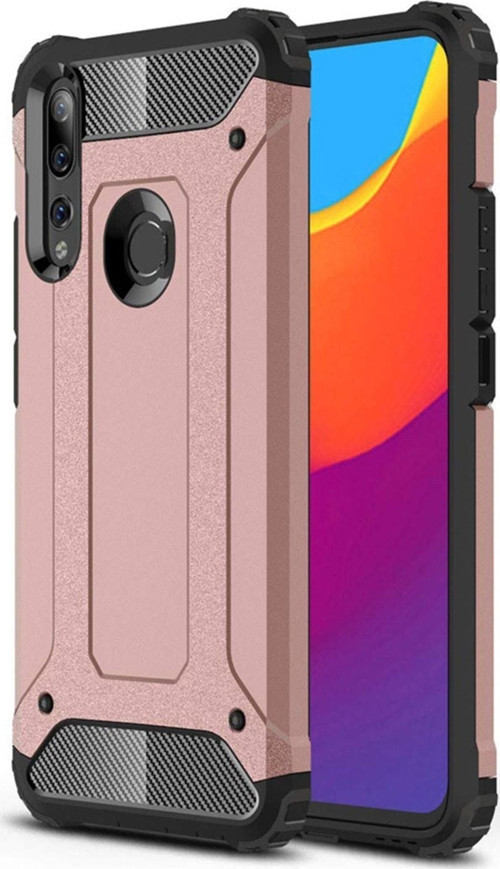 Huawei Y9 Prime 2019 Kapak Çift Katmanlı Zırh Tank Kılıf - Rose Gold
