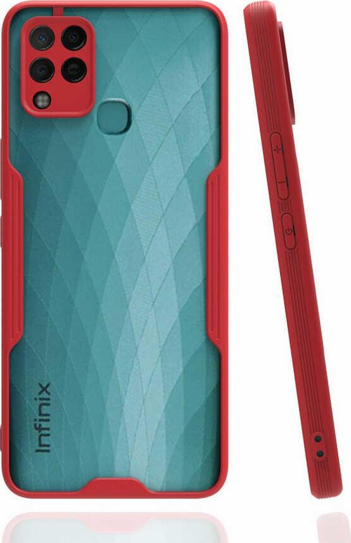 İnfinix Hot 10T ile Uyumlu Kılıf Kamera Korumalı Colorful Silikon Kapak - Kırmızı