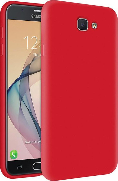 Samsung Galaxy J7 Prime İçi Kadife Soft Logosuz Lansman Silikon Kılıf - Kırmızı
