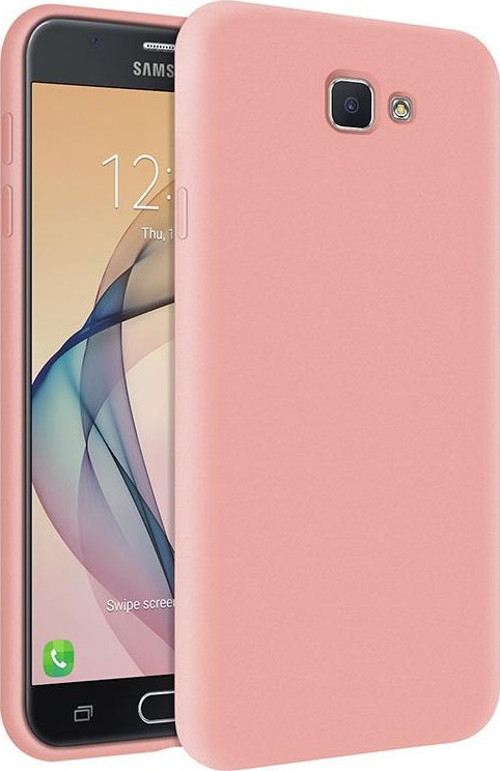 Samsung Galaxy J7 Prime İçi Kadife Soft Logosuz Lansman Silikon Kılıf - Pembe