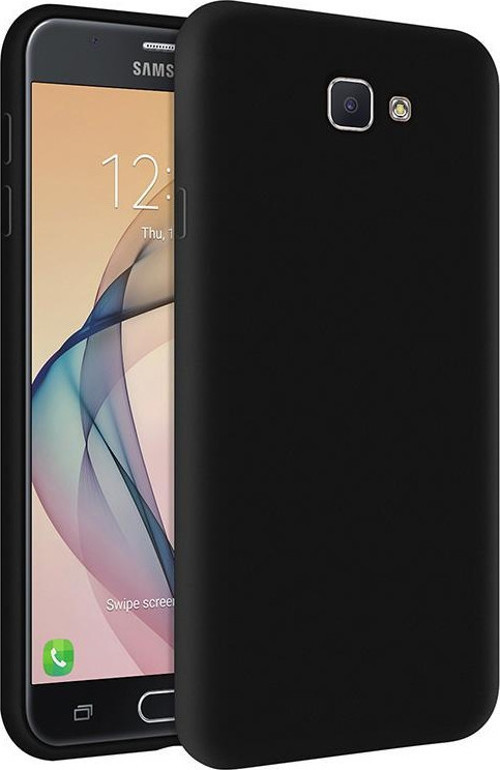 Samsung Galaxy J7 Prime İçi Kadife Soft Logosuz Lansman Silikon Kılıf - Siyah