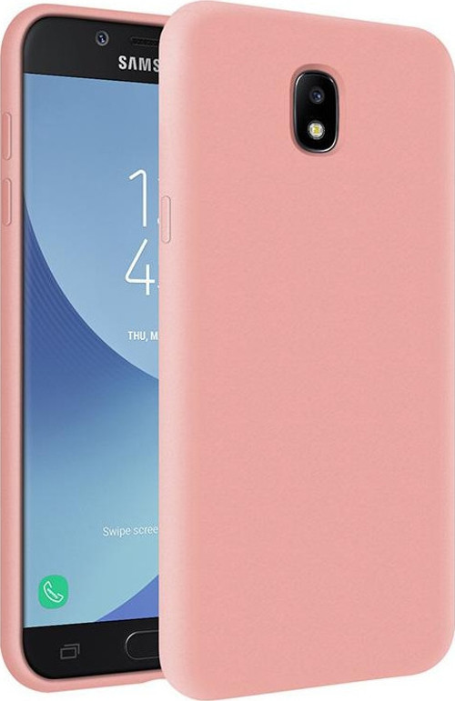 Samsung Galaxy J7 Pro İçi Kadife Soft Logosuz Lansman Silikon Kılıf - Pembe