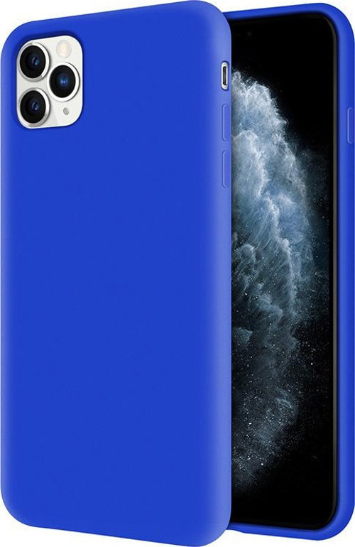 Apple iPhone 11 Pro İçi Kadife Soft Logosuz Lansman Silikon Kılıf - Mavi
