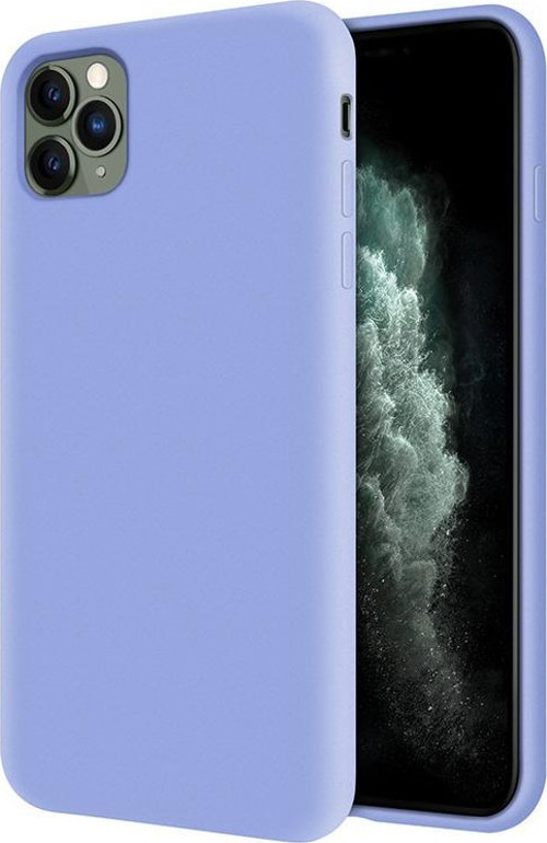 Apple iPhone 11 Pro Max İçi Kadife Soft Logosuz Lansman Silikon Kılıf - Lila