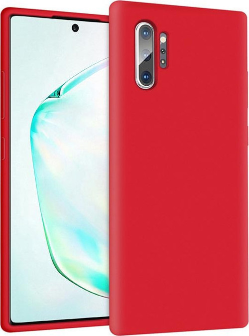 Samsung Galaxy Note 10 Plus İçi Kadife Soft Logosuz Lansman Silikon Kılıf - Kırmızı