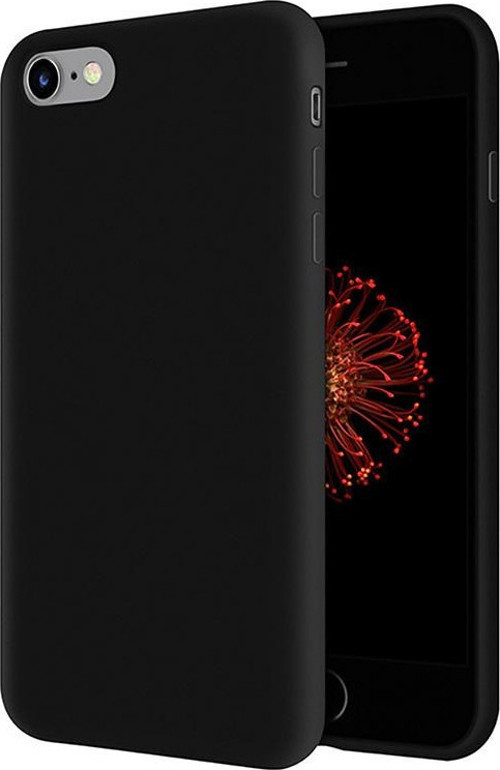 Apple iPhone 6S İçi Kadife Soft Logosuz Lansman Silikon Kılıf - Siyah