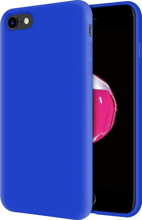 Apple iPhone 7 İçi Kadife Soft Logosuz Lansman Silikon Kılıf - Mavi