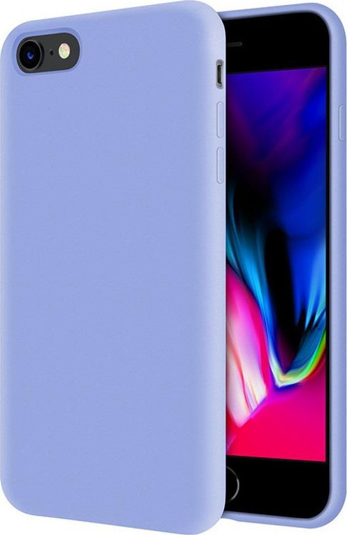 Apple iPhone 8 İçi Kadife Soft Logosuz Lansman Silikon Kılıf - Lila