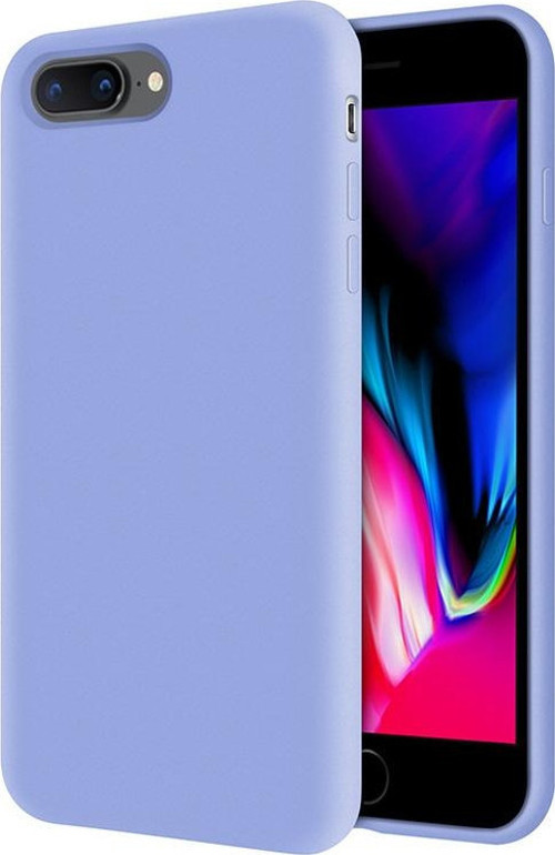 Apple iPhone 8 Plus İçi Kadife Soft Logosuz Lansman Silikon Kılıf - Lila