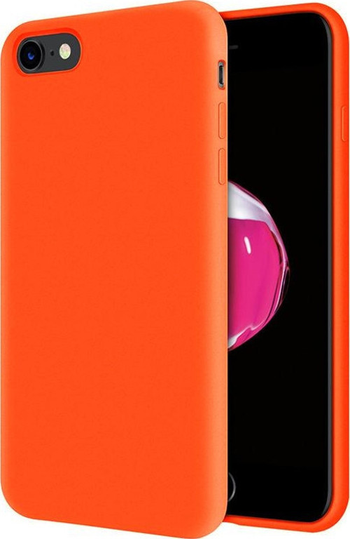 Apple İphone SE 2020 İçi Kadife Soft Logosuz Lansman Silikon Kılıf - Turuncu