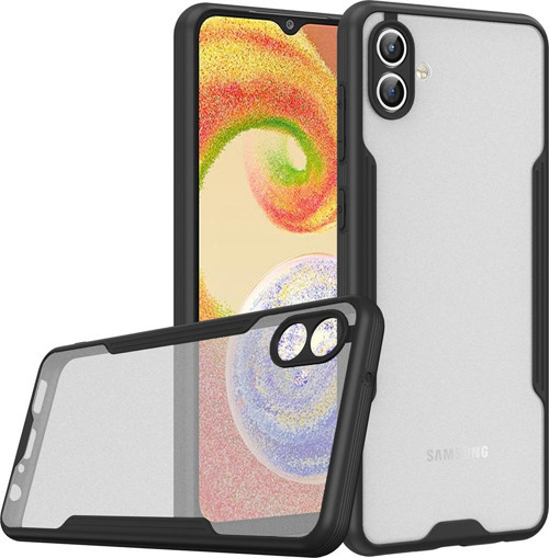 Samsung Galaxy A04 ile Uyumlu Kılıf Kamera Korumalı Colorful Silikon Kapak - Siyah