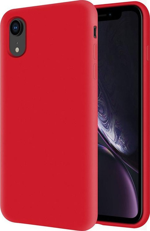 Apple iPhone XR İçi Kadife Soft Logosuz Lansman Silikon Kılıf - Kırmızı