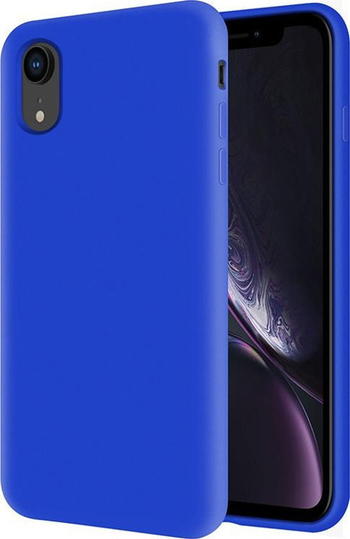 Apple iPhone XR İçi Kadife Soft Logosuz Lansman Silikon Kılıf - Mavi