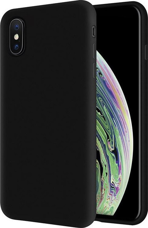 Apple iPhone XS İçi Kadife Soft Logosuz Lansman Silikon Kılıf - Siyah