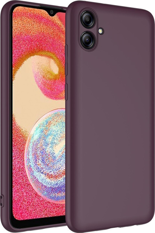 Samsung Galaxy A04E ile Uyumlu Kapak İçi Kadife Kamera Korumalı Lansman Silikon Kılıf - Mürdüm
