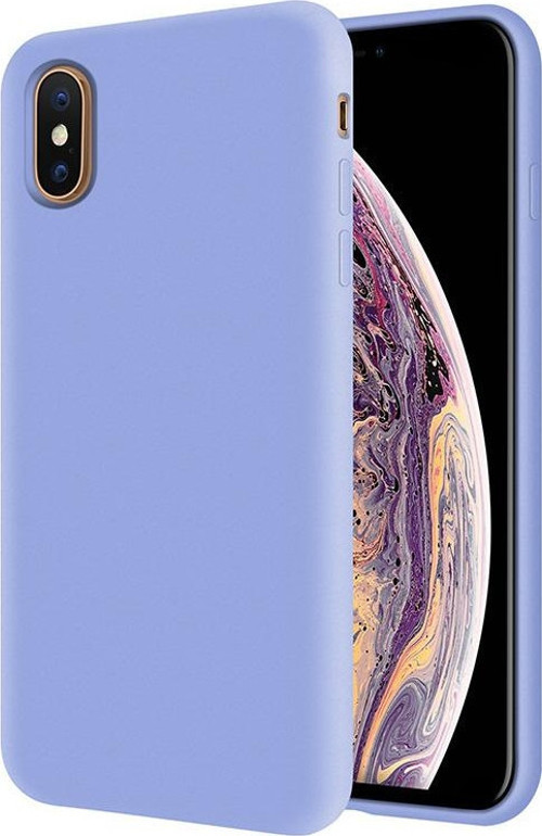 Apple iPhone XS Max İçi Kadife Soft Logosuz Lansman Silikon Kılıf - Lila