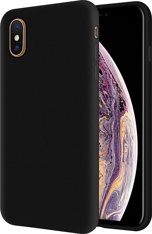 Apple iPhone XS Max İçi Kadife Soft Logosuz Lansman Silikon Kılıf - Siyah