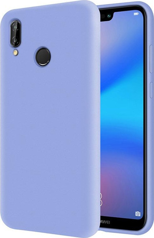 Huawei P20 Lite İçi Kadife Soft Logosuz Lansman Silikon Kılıf - Lila