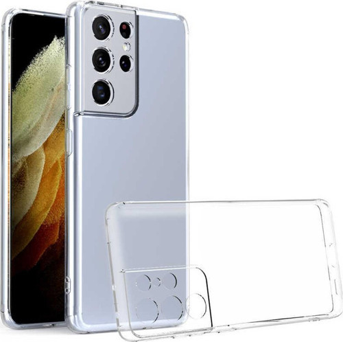 Samsung Galaxy S21 Ultra Kapak Kamera Korumalı Süper Silikon Şeffaf Kılıf